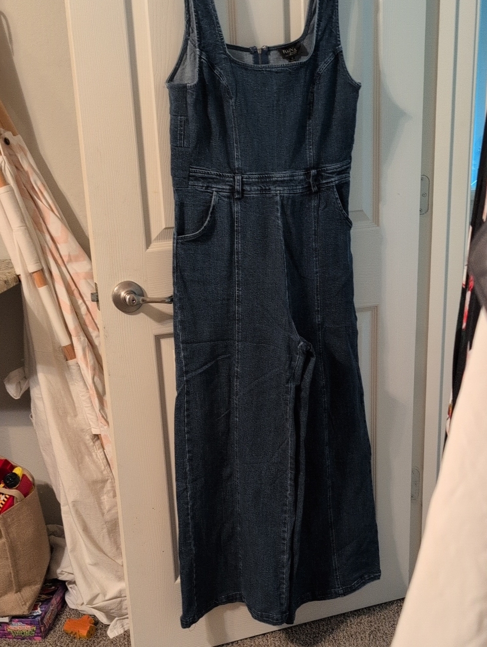 Flying Tomato Dark Blue Denim Jumpsuit Overalls